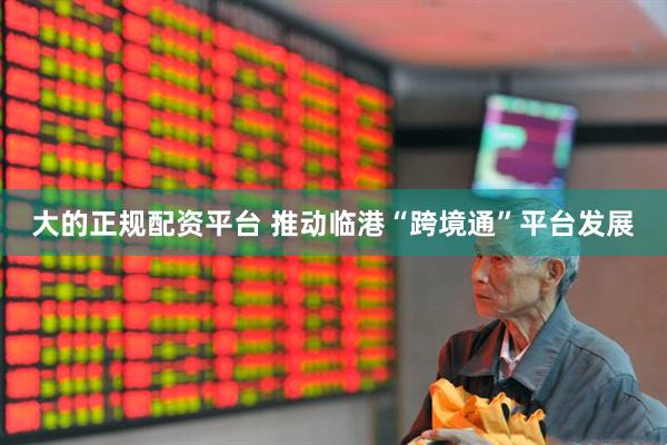 大的正规配资平台 推动临港“跨境通”平台发展
